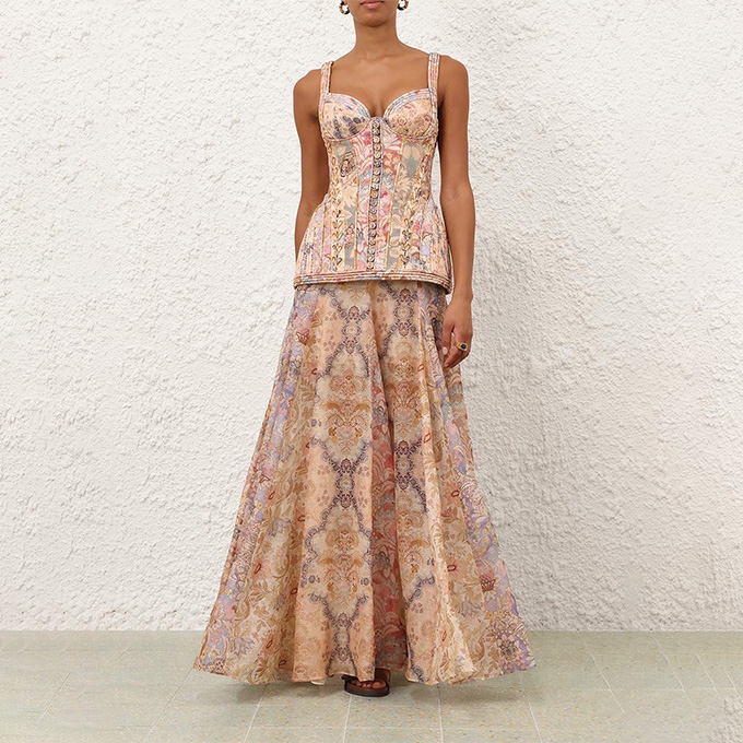 zimmermann rebellion spliced floral linen maxi dress